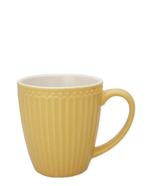 GreenGate-kubek ALICE ceramiczny z uchem 350 ml mustard