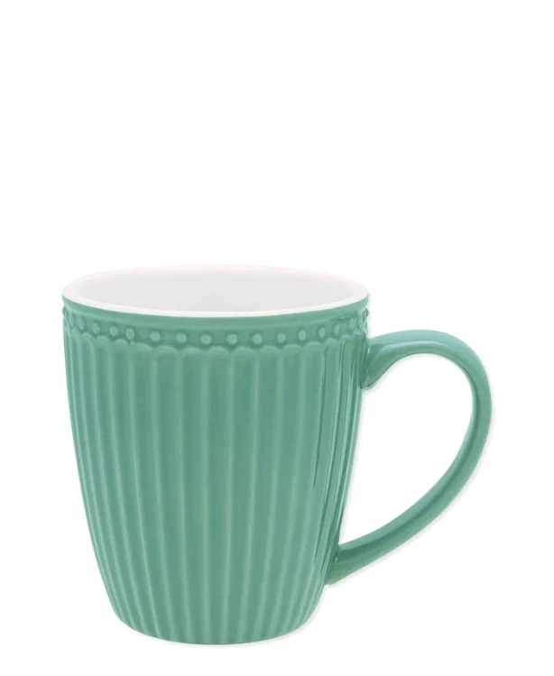 GreenGate-kubek ALICE ceramiczny z uchem 350 ml dusty green