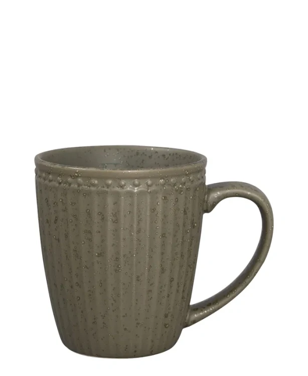 GreenGate-kubek ALICE ceramiczny z uchem 350 ml olive green