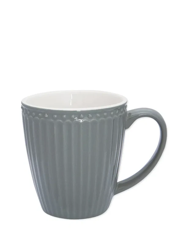 GreenGate-kubek ALICE ceramiczny z uchem 350 ml stone grey