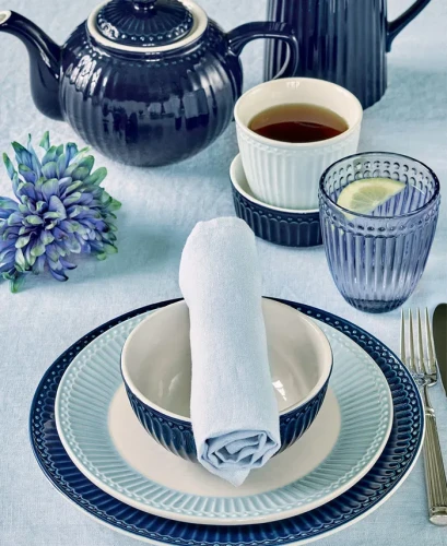GreenGate-ceramiczny dzbanek do herbaty ALICE dark blue
