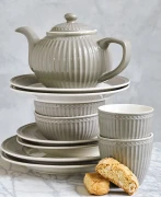 GreenGate-ceramiczny dzbanek do herbaty ALICE warm grey