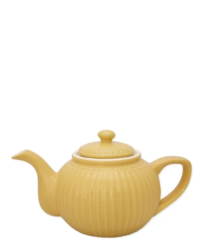 GreenGate-ceramiczny dzbanek do herbaty ALICE mustard