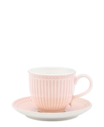 GreenGate-ceramiczna filiżanka z talerzykiem ALICE pale pink