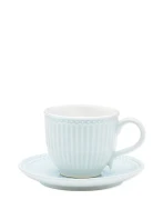GreenGate-ceramiczna filiżanka z talerzykiem ALICE pale blue