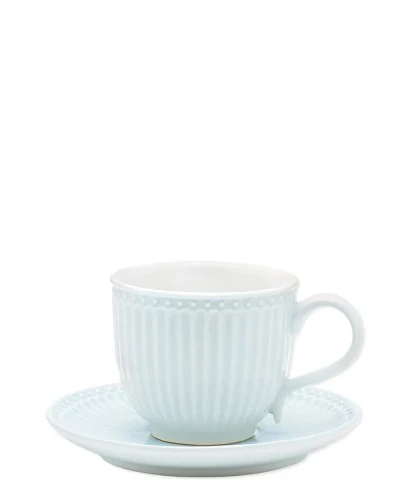 GreenGate-ceramiczna filiżanka z talerzykiem ALICE pale blue