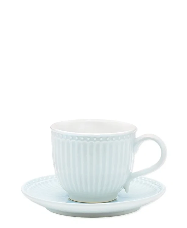 GreenGate-ceramiczna filiżanka z talerzykiem ALICE pale blue