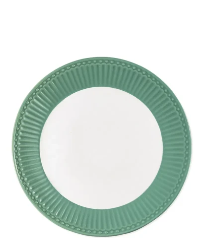 GreenGate-ceramiczny talerz obiadowy ALICE dusty green