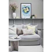 Lene Bjerre- poszewka na poduszkę 60x40 Visilia beżowa w haftowane kwiaty