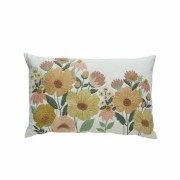 Lene Bjerre- poszewka na poduszkę 60x40 Vimina jasna w haftowane kwiaty kolorowe