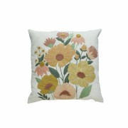 Lene Bjerre- poszewka na poduszkę 50x50 Vimina jasna w haftowane kwiaty kolorowe