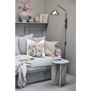 Lene Bjerre- poszewka na poduszkę 50x50 Vimina jasna w haftowane kwiaty kolorowe