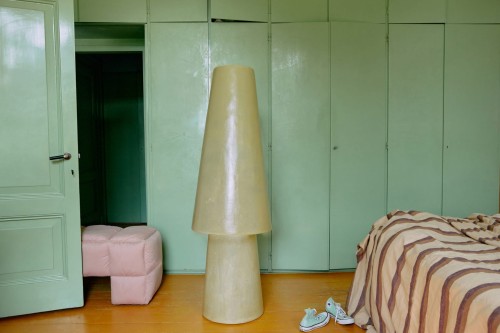 HKLIVING -lampa podłogowa z włókna szklanego soft green