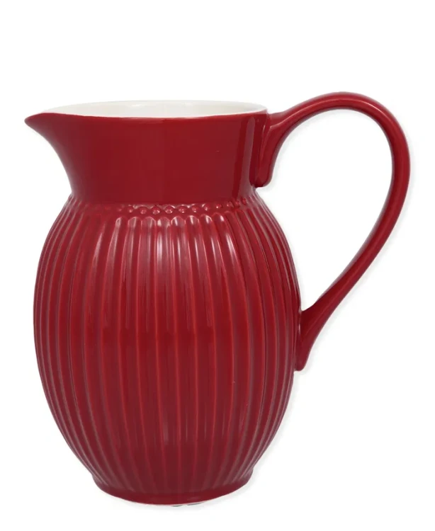 GreenGate-ceramiczny dzbanek pękaty ALICE red 1,5 l