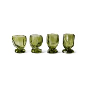 HKLIVING - Kieliszki do wina (zestaw 4 sztuk) emerald butelkowa zieleń