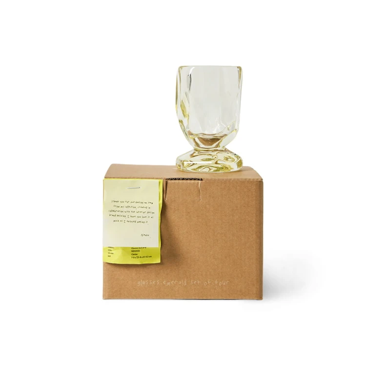 HKLIVING - Kieliszki do wina (zestaw 4 sztuk) citrine
