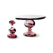 HKLIVING - szklany stojak na ciasto amethyst jasny fiolet