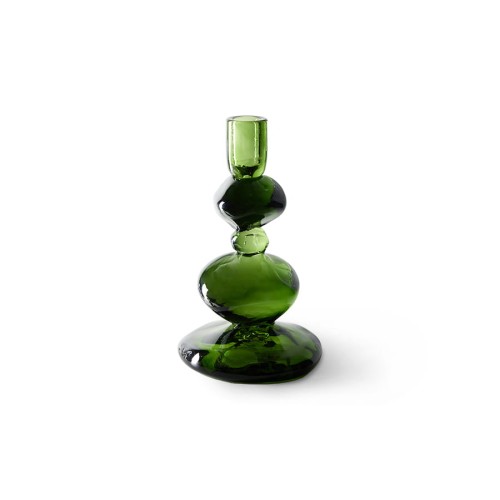 HKLIVING - szklany świecznik emerald zielony