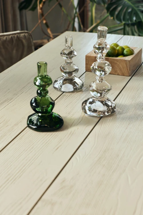 HKLIVING - szklany świecznik emerald zielony
