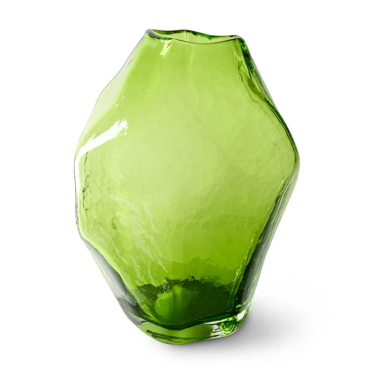 HKLIVING - szklany wazon zielony peridot 34 cm