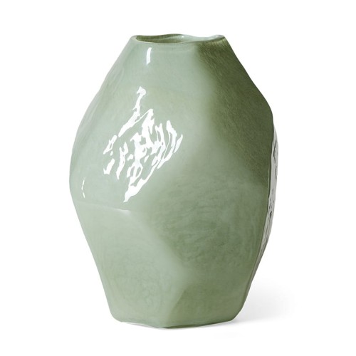 HKLIVING - szklany wazon jasno zielony peridot 34 cm