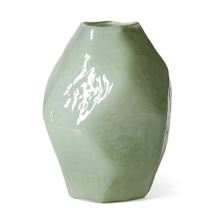HKLIVING - szklany wazon jasno zielony peridot 34 cm