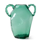 HKLIVING - szklany wazon Amfora sapphire 34 cm z uszami