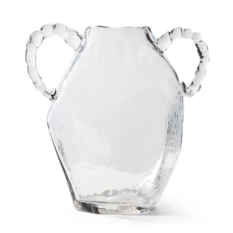 HKLIVING - szklany wazon Amfora crystal 34 cm z uszami