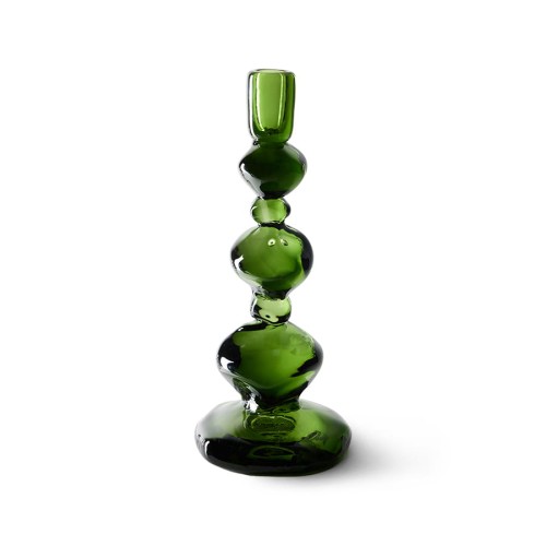 HKLIVING - szklany świecznik emerald 32 cm