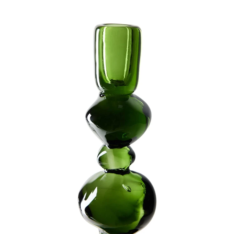HKLIVING - szklany świecznik emerald 32 cm