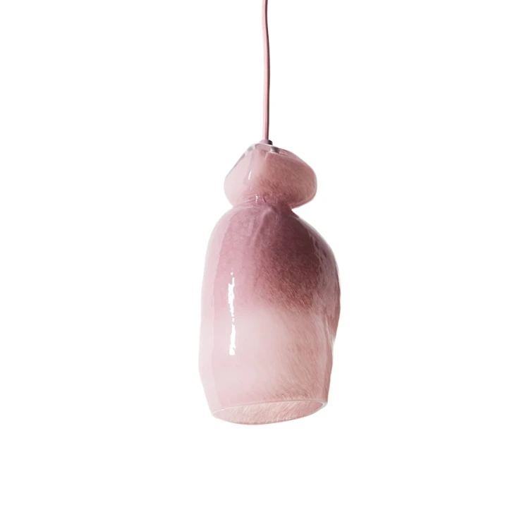 HKLIVING - Lampa sufitowa ze szkła w różowym kolorze