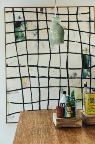 HKLIVING - Lampa sufitowa ze szkła w miętowym kolorze