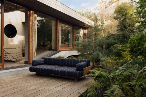 HKLIVING-Sofa outdoor drewno tekowe burnt sky