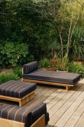 HKLIVING-Leżanka outdoor, drewno tekowe burnt sky
