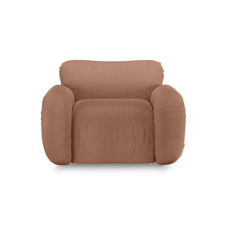 HKLIVING -Fotel wypoczynkowy ARC rama piaskowa dusty rose linen
