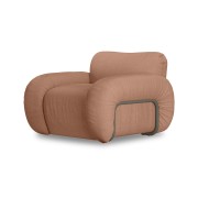 HKLIVING -Fotel wypoczynkowy ARC rama jesionowa dusty rose linen