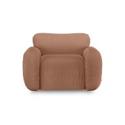 HKLIVING -Fotel wypoczynkowy ARC rama jesionowa dusty rose linen