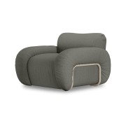 HKLIVING -Fotel wypoczynkowy ARC rama piaskowa army green wander
