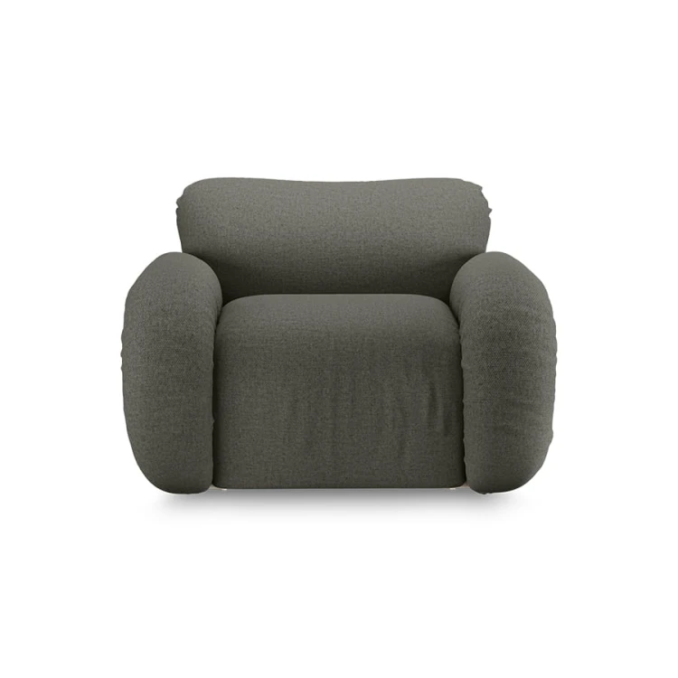 HKLIVING -Fotel wypoczynkowy ARC rama jesionowa army green wander