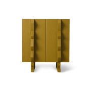 HKLIVING - Szafka Forma olive green z wyrazistymi uchwytami
