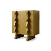 HKLIVING - Szafka Forma olive green z wyrazistymi uchwytami