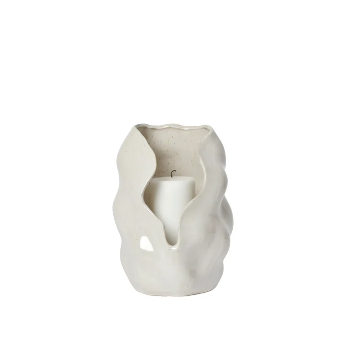 Broste Copenhagen-świecznik Hekla Hurricane jasny 24 cm
