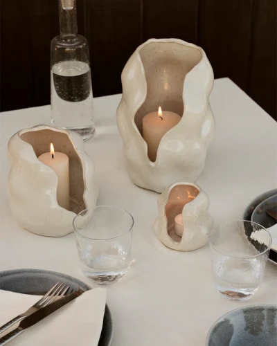 Broste Copenhagen-świecznik Hekla Hurricane jasny 16 cm