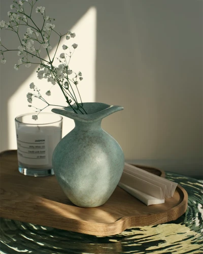 Broste Copenhagen - wazon zielony Florentina XS