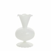 Lene Bjerre-szklany wazon dekoracyjny Celira biały 17 cm