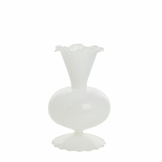 Lene Bjerre-szklany wazon dekoracyjny Celira biały 17 cm