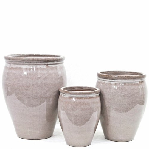 Lauvring - zestaw szarych donic ogrodowych szkliwionych Blanka
