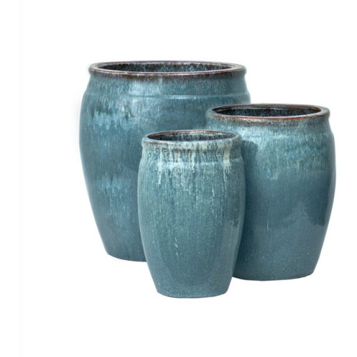 Lauvring - zestaw niebieskich donic ogrodowych szkliwionych Angelo