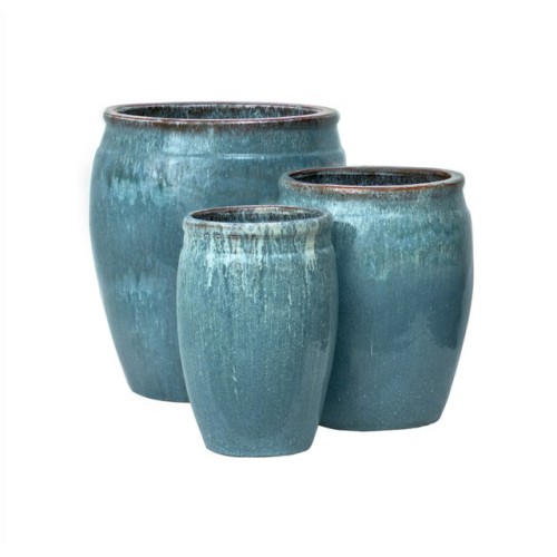 Lauvring - zestaw niebieskich donic ogrodowych szkliwionych Angelo
