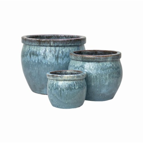 Lauvring - zestaw niebieskich donic ogrodowych szkliwionych Alonzo
